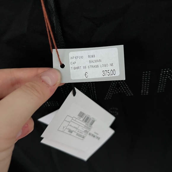 BNWT Balmain Paris Black Logo Tee Shirt - Picture 5 of 7